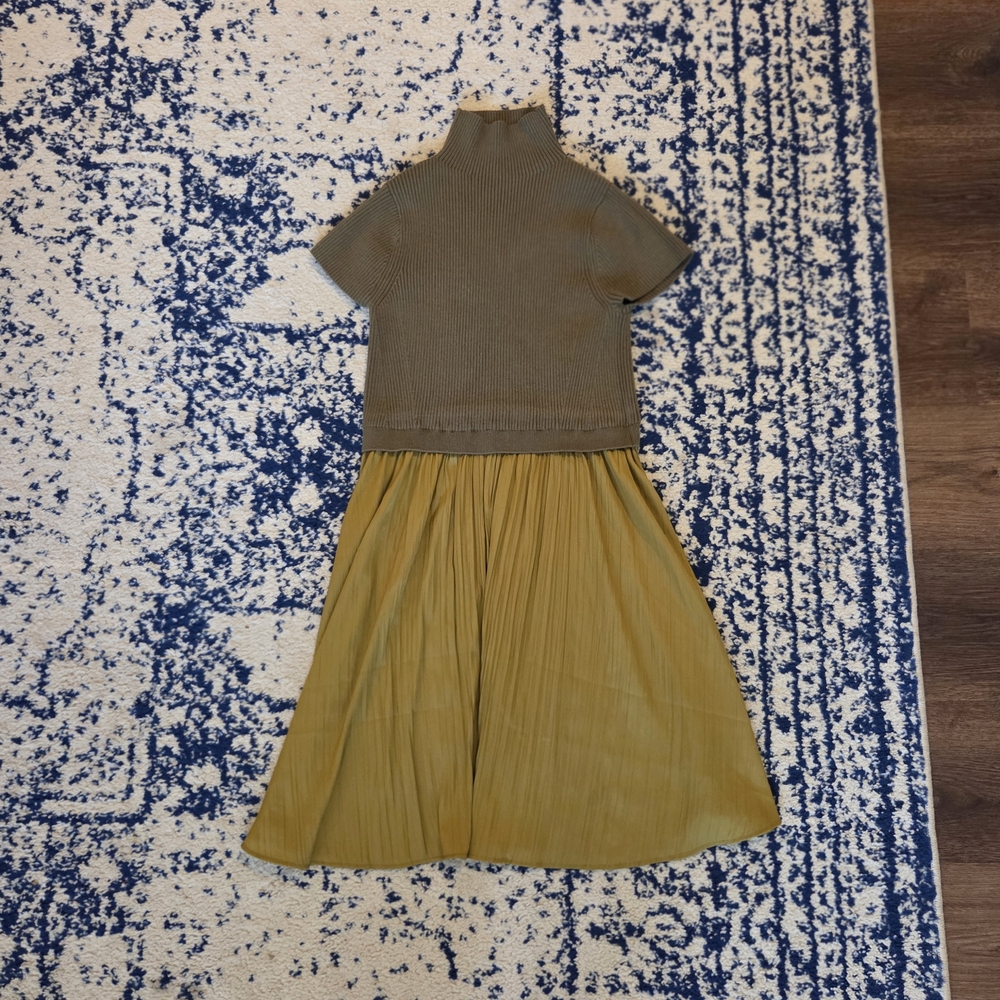 Anthropologie Olive and Mustard Dress - Picture 2 of 5